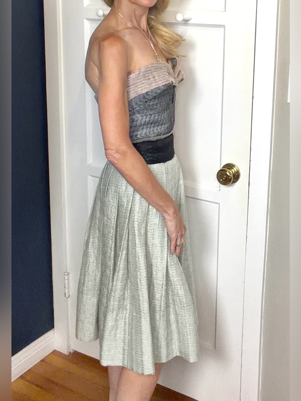 Miu Miu VTG Fall 07 Look #40 Strapless Silk-Blend Cocktail Dress, 38, EUC - Picture 3 of 16